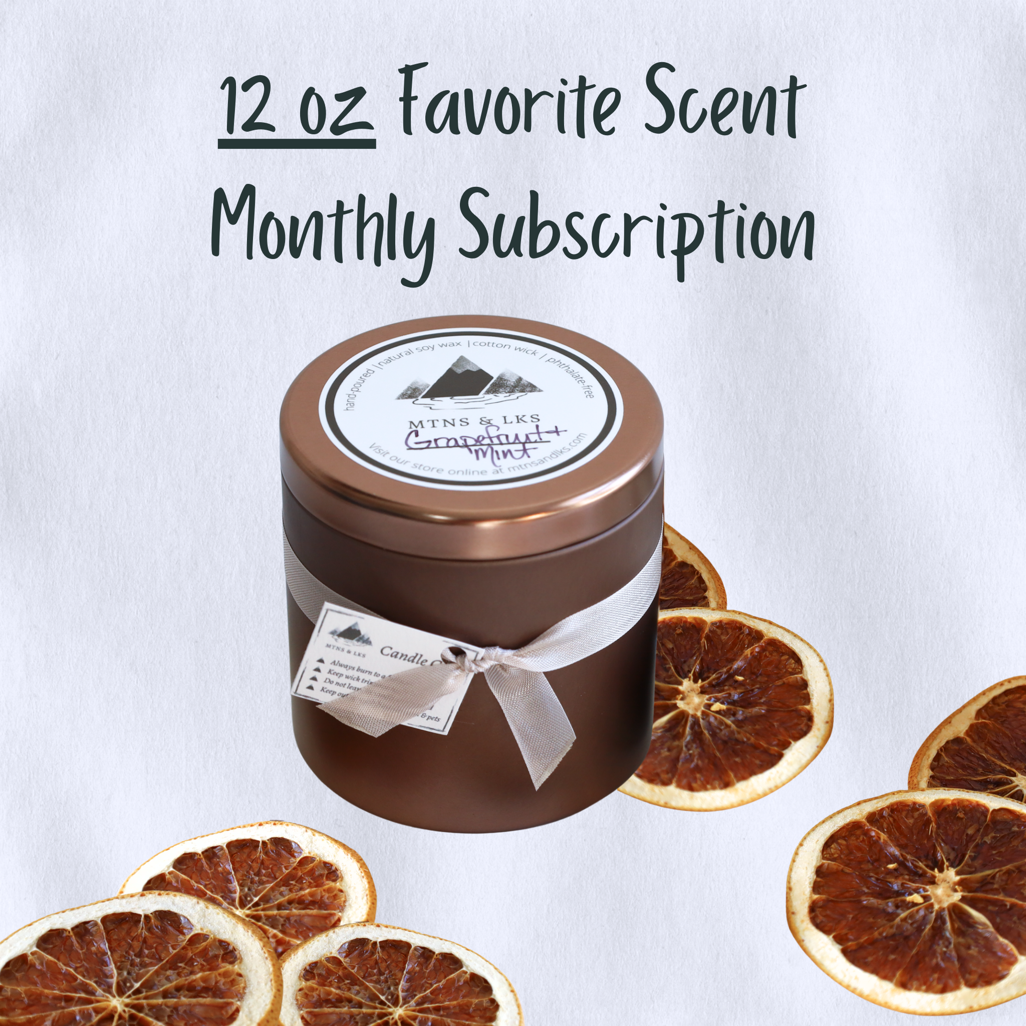 12 oz Favorite Scent Monthly Candle Subscription