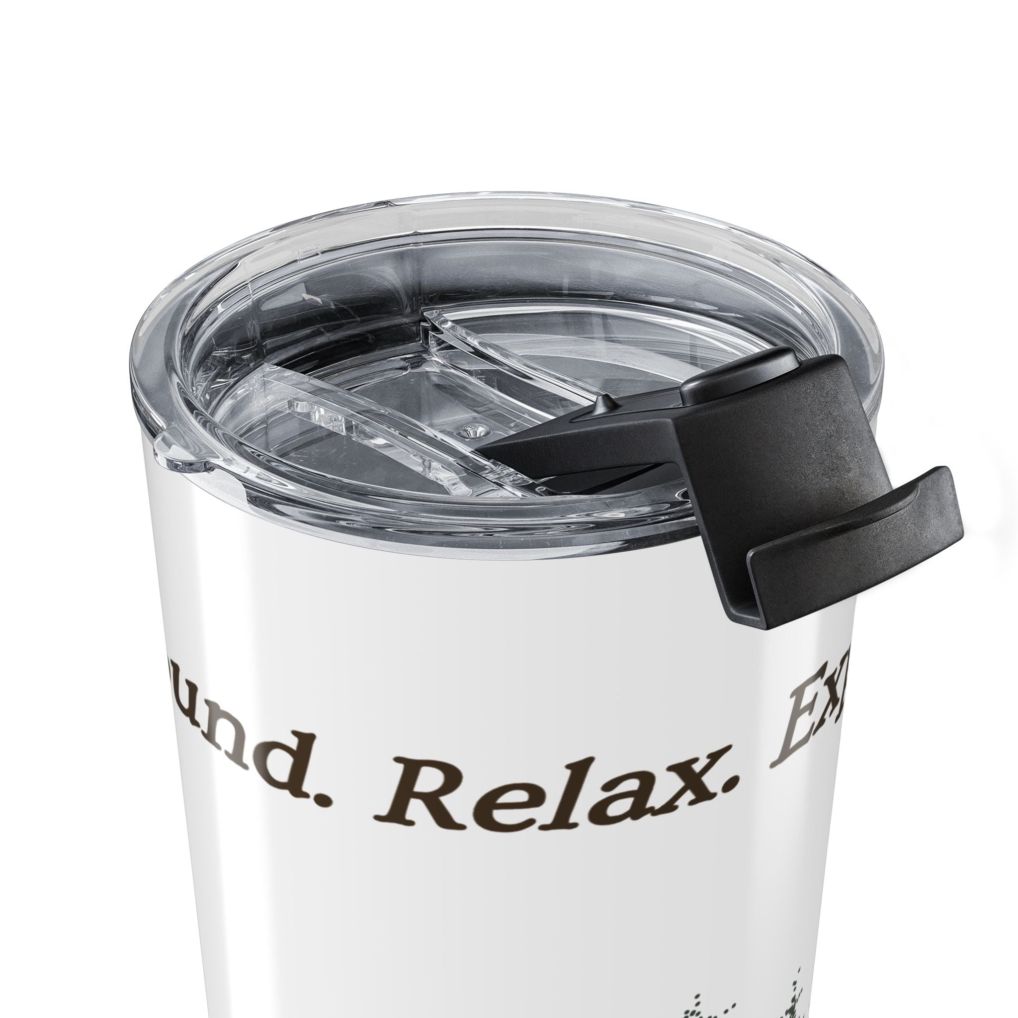 20oz Pine Forest Tumbler - "Ground. Relax. Explore." Travel Mug