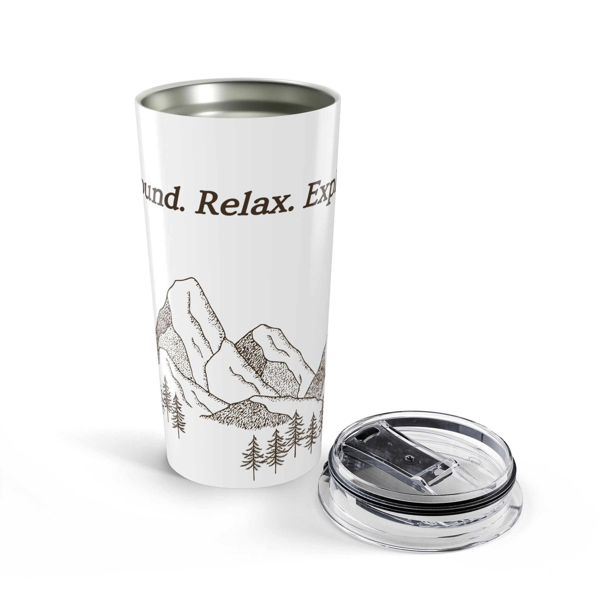 20oz Mountain Tumbler - "Ground. Relax. Explore." Travel Mug