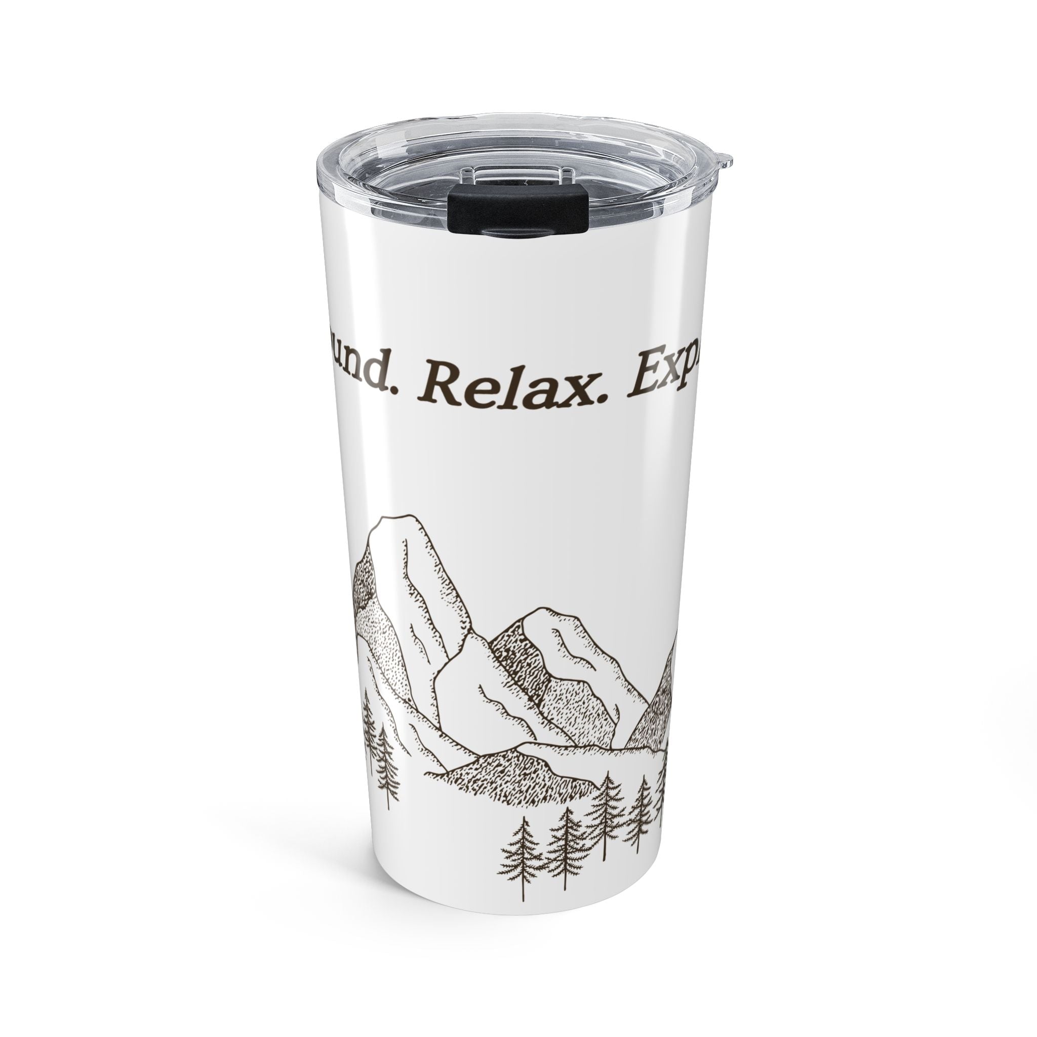 20oz Mountain Tumbler - "Ground. Relax. Explore." Travel Mug