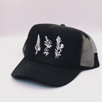 Wildflowers Adult Trucker Hat: Black