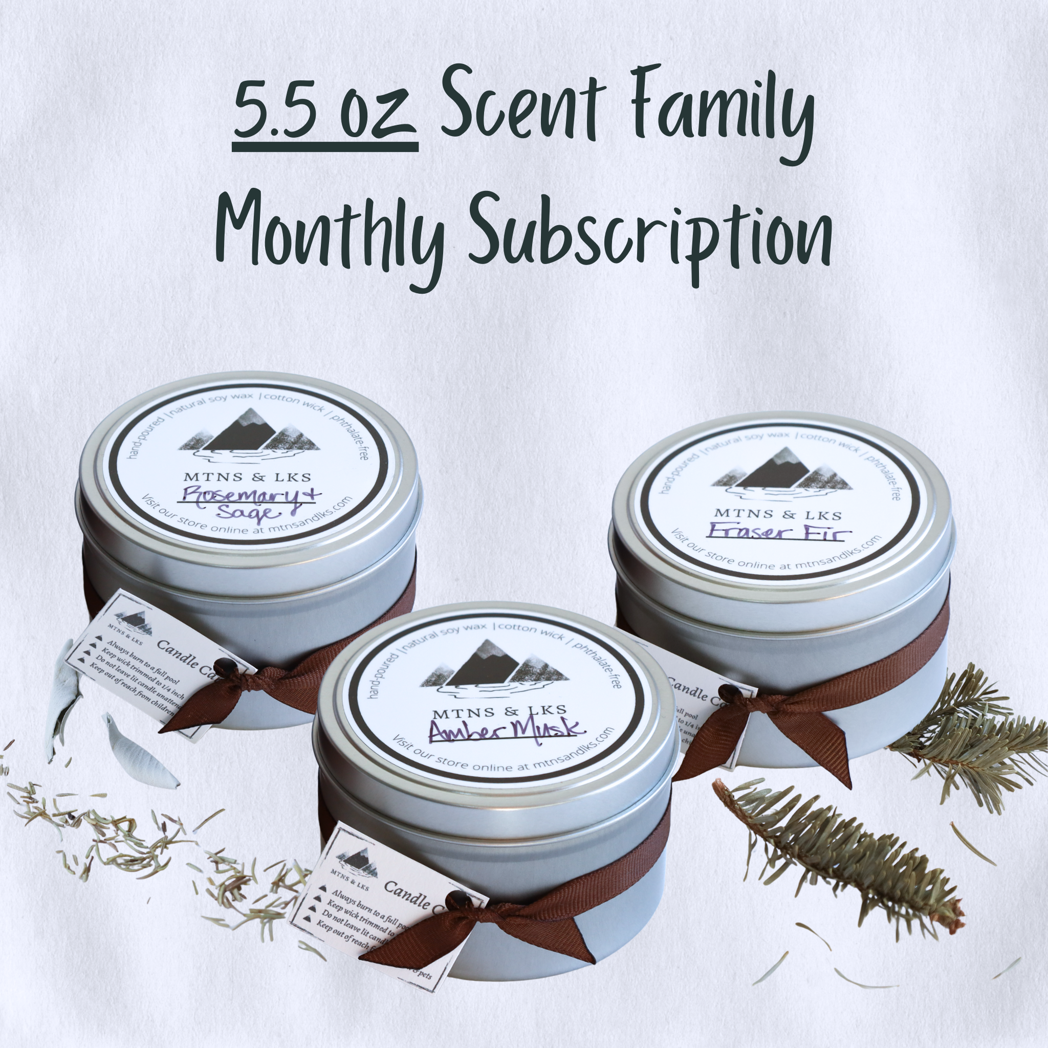 5.5 oz Scent Family Monthly Candle Subscription