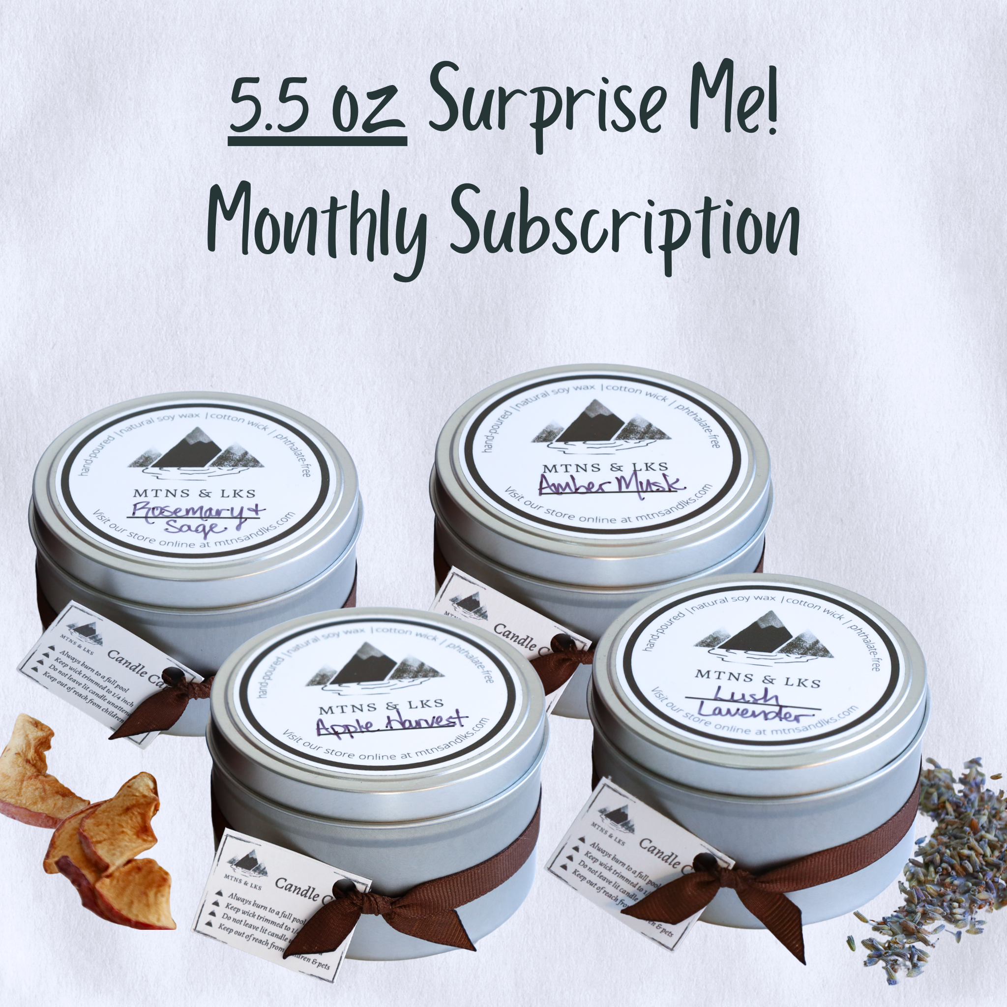 5.5 oz Surprise Me! Monthly Candle Subscription
