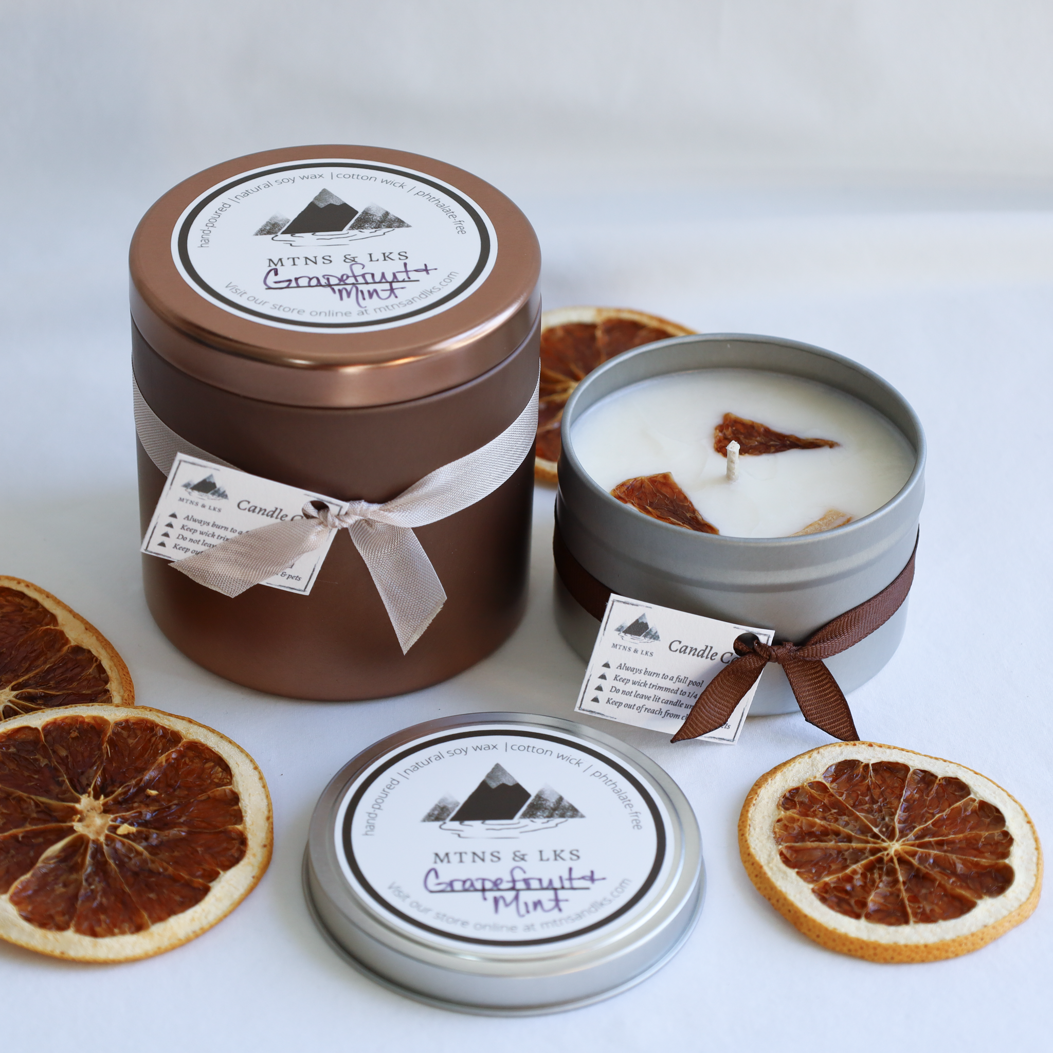 Grapefruit & Mint Natural Soy Wax Candle
