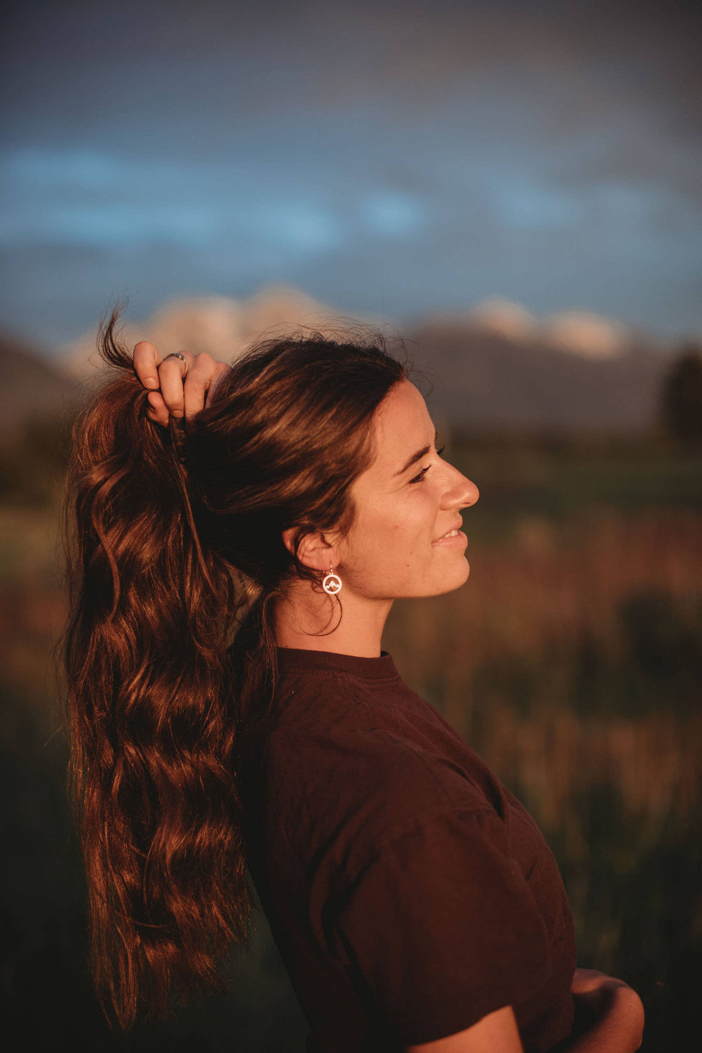 Mountainscape Dangle Earrings: Gold