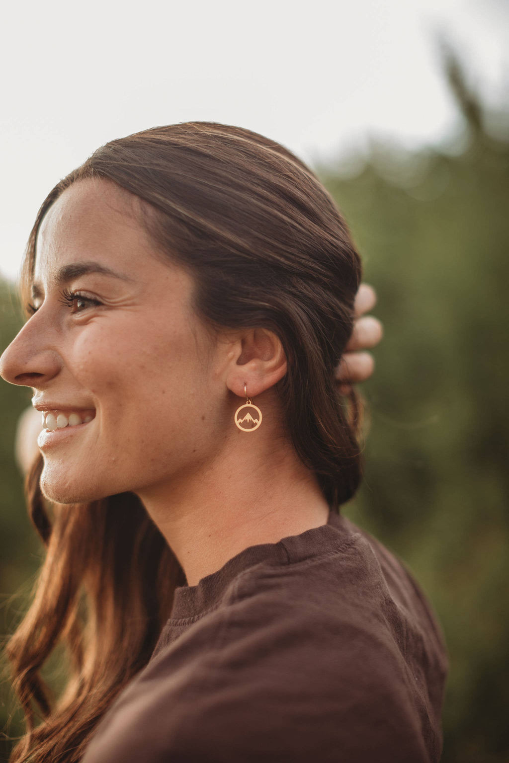 Mountainscape Dangle Earrings: Gold